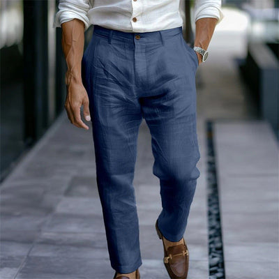 Pantalón hombre lino recto estilo casual elegante - Adriano