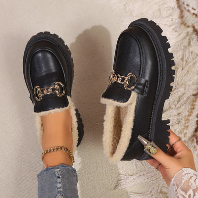Mocasines para mujer con interior afelpado y suela robusta - Elira