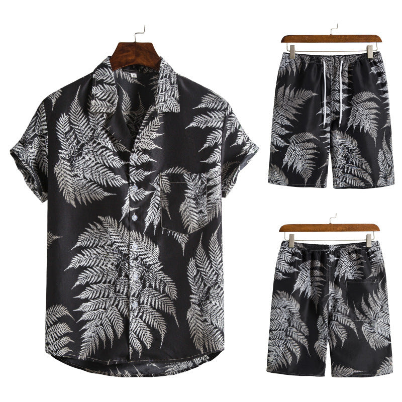 Elegante conjunto de ocio hawaiano para hombre (2 piezas)