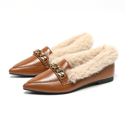 Mocasines para mujer de punta fina con forro - Ameline