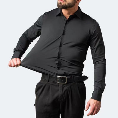 Gary - Camisa para hombre con elasticidad y protección contra arrugas