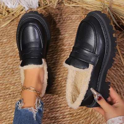 Mocasines para mujer con interior afelpado y suela robusta - Elira