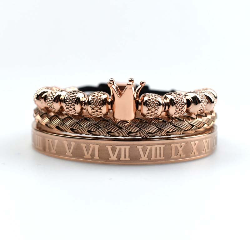 Pulsera hombre diseño corona imperial estilo romano - Magnus