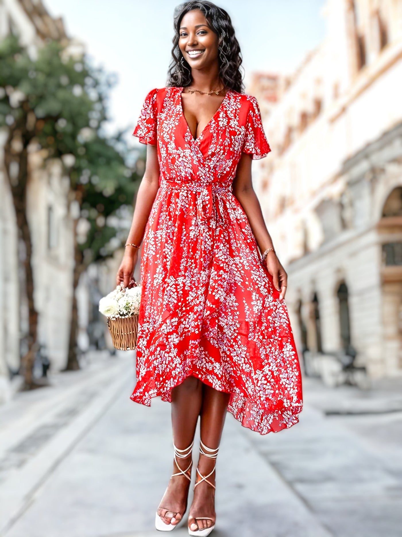 Kaly - Vestido bohemio estampado de flores