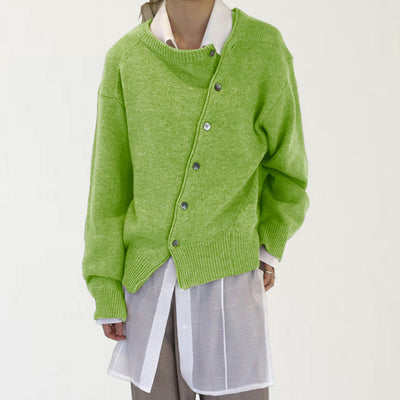 Cardigan de punto para mujer con cuello redondo - Arlena