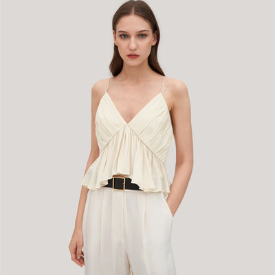 Alossa - Elegante camiseta de tirantes con escote en V