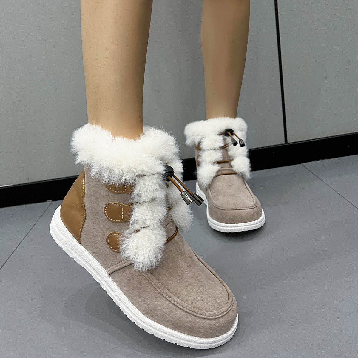 Botines para mujer estilo invernal con acabado afelpado - Yseline