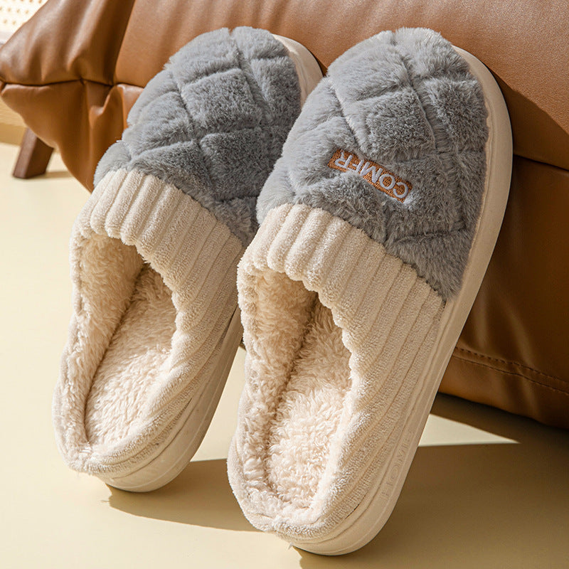 Zapatillas de invierno unisex de felpa antideslizante Rombe - Elen