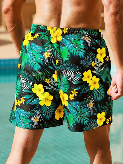 David - Pantalones cortos tropicales con estampado floral