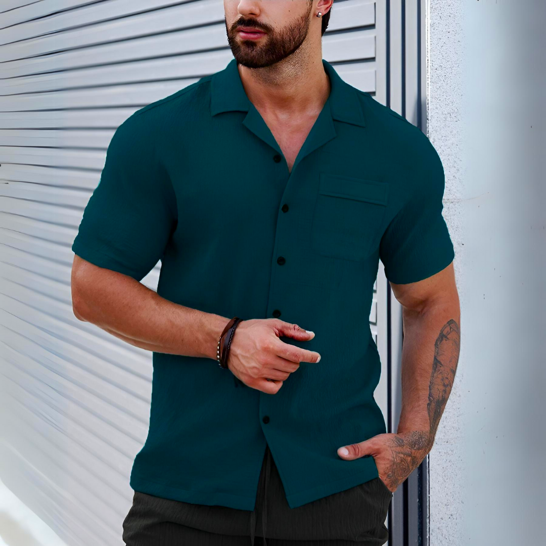 Arman - Blusa informal de hombre con cierre de botones