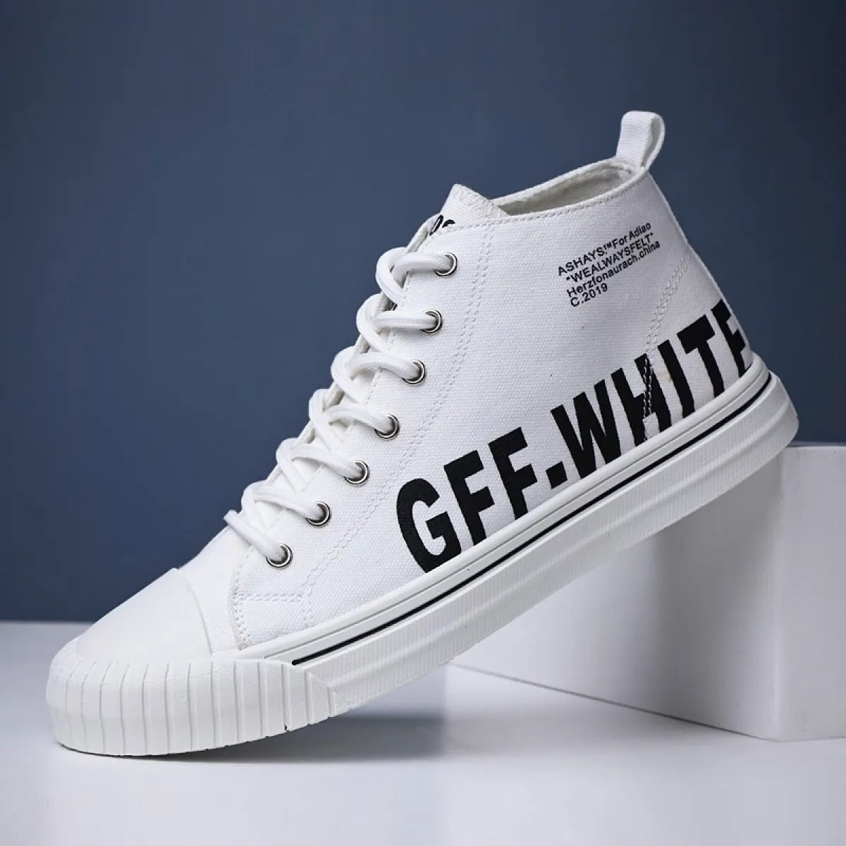 Zapatillas altas hombre lona estampado urbano estilo casual - Damián