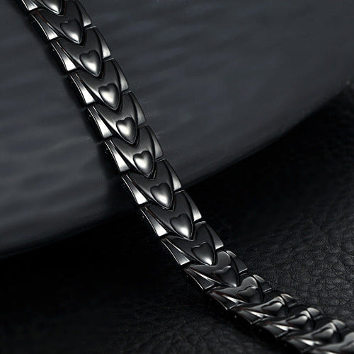 Pulsera acero titanio con imanes diseño corazón - Kronos