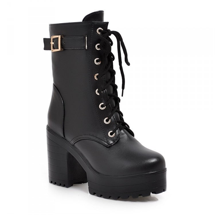 Uhsha - Botas con cordones y hebillas