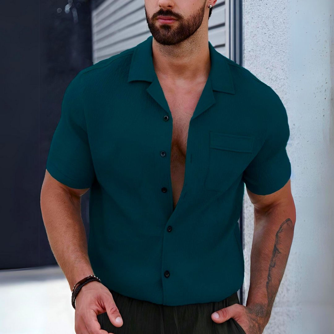 Arman - Blusa informal de hombre con cierre de botones