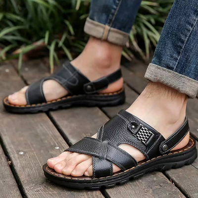 Thomas - Sandalias ortopédicas de piel para hombre