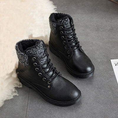 Botas casuales para mujer con forro calido y cordones - Selene
