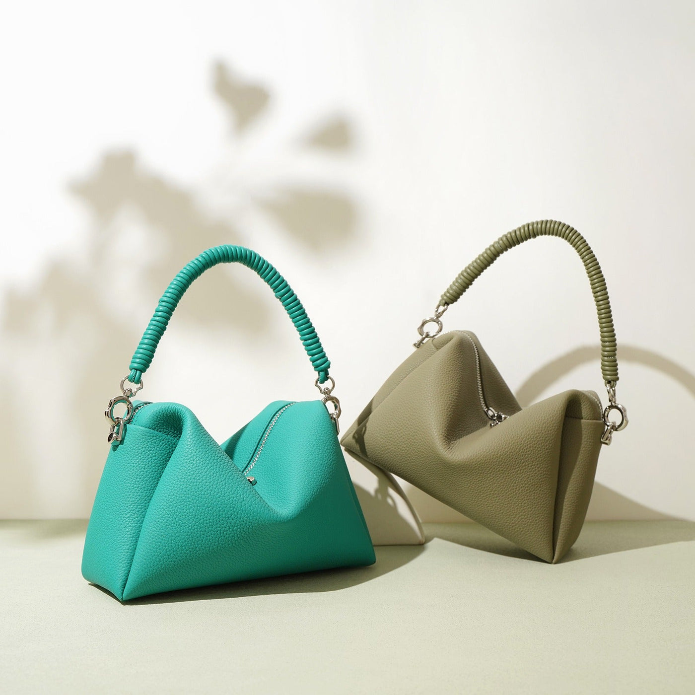 Bolso bandolera para mujer de piel auténtica asa trenzada diseño moderno - Mireya