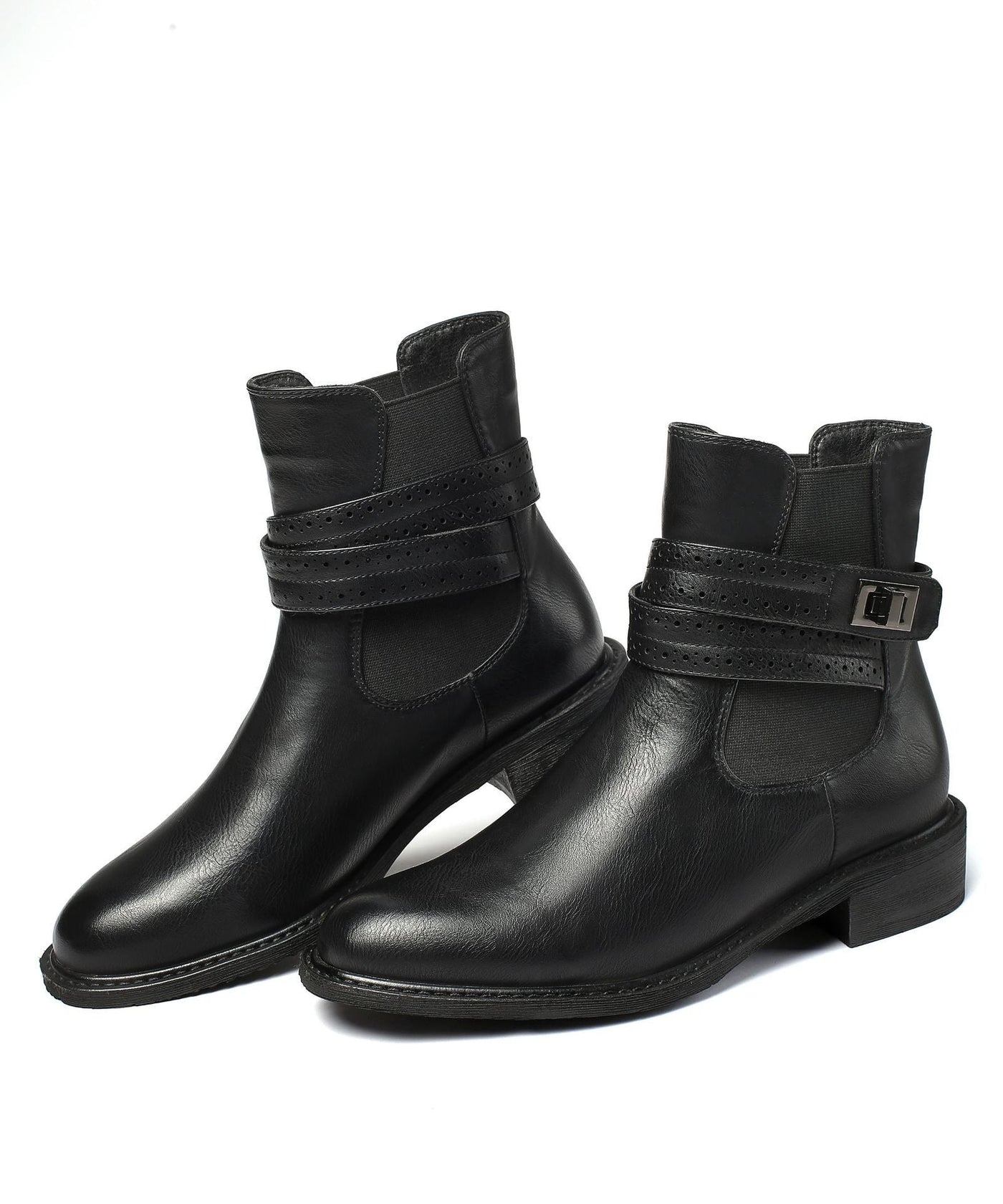 Botines de tacon grueso con hebilla - Elina
