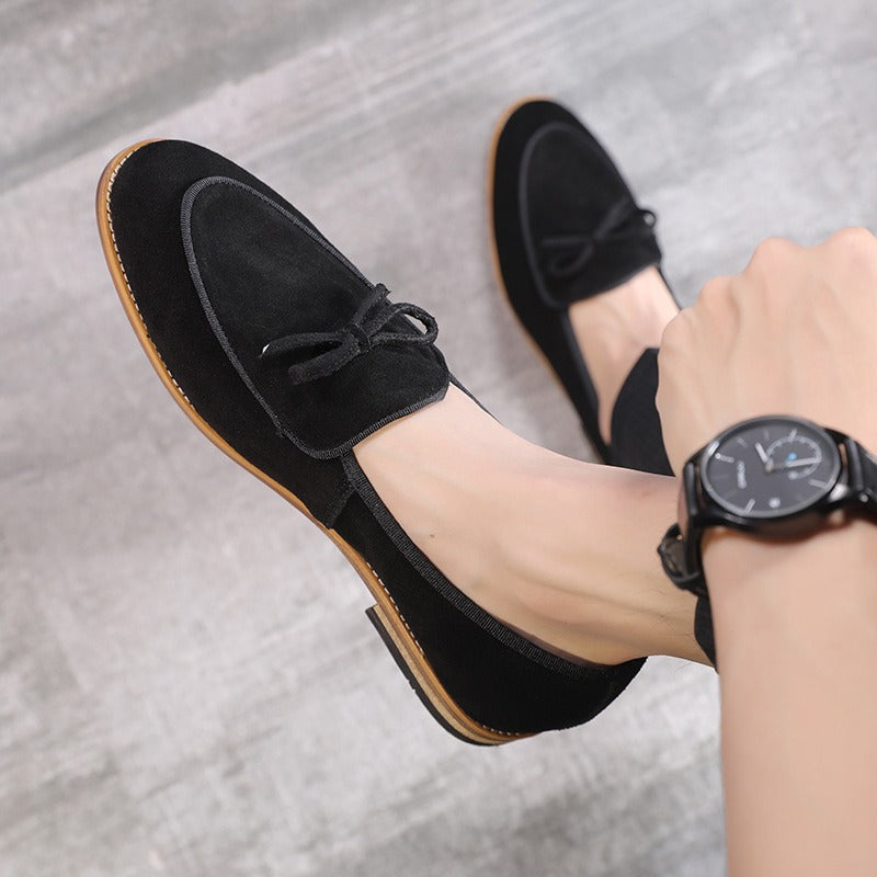 Mocasines hombre lazo decorativo cuero gamuza - Dorian