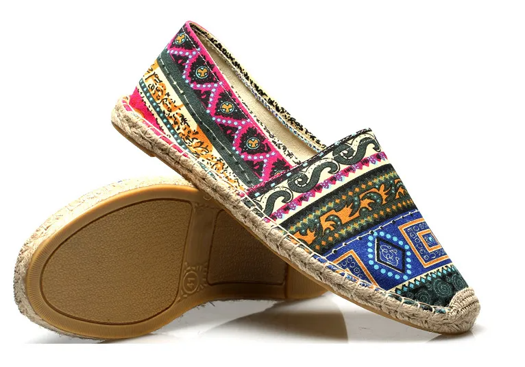 Alpargatas hombre diseño étnico en lona transpirable multicolor - Kalben