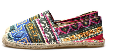 Alpargatas hombre diseño étnico en lona transpirable multicolor - Kalben
