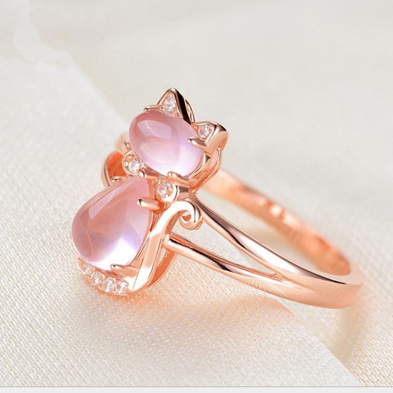 Anillo Mujer Gato Cristal - Liora