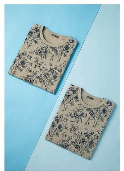 Camiseta hombre estampado floral ajuste regular - Mauro
