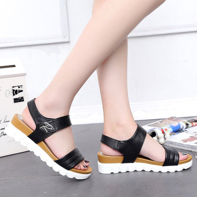 Sandalias para mujer de plataforma sintética estilo casual con cierre ajustable - Amelia