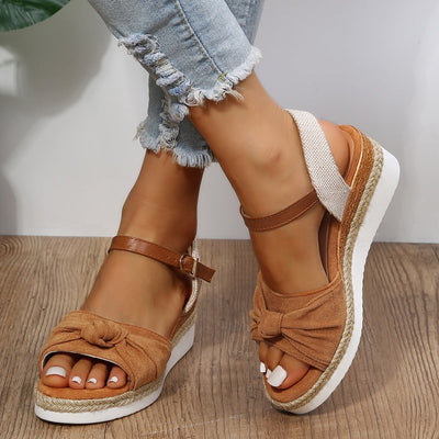 Sandalias de cuña mujer lazo - Melania