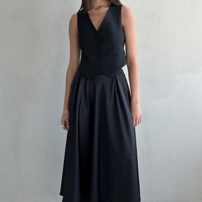 Maxifalda femenina de talle alto y con estilo - fluida