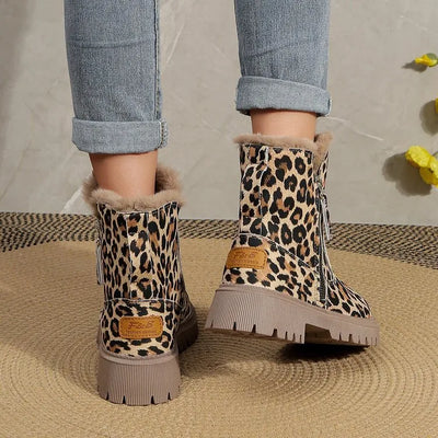 Elaine - Botas Chelsea estampadas de leopardo para mujer