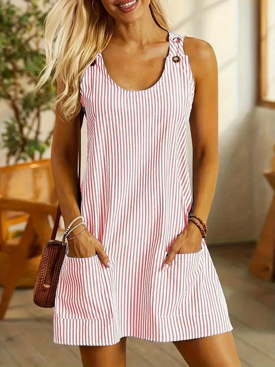 Vestido corto mujer tirantes rayado estilo casual - Liora