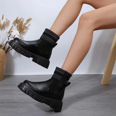 Botas mujer plataforma elásticos laterales estilo chelsea - Maren