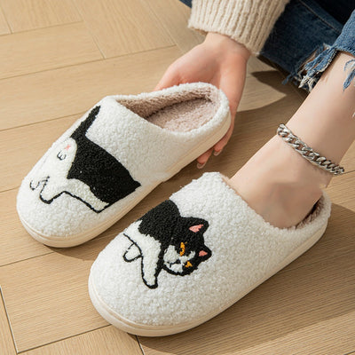 Pantuflas de invierno para mujer gato de algodón - Lira