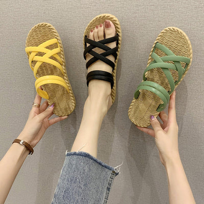 Sandalias planas mujer tiras cruzadas estilo romano - Soléa