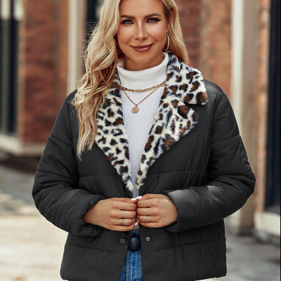 Chaqueta para mujer con cuello estampado y diseño acolchado - Énavel