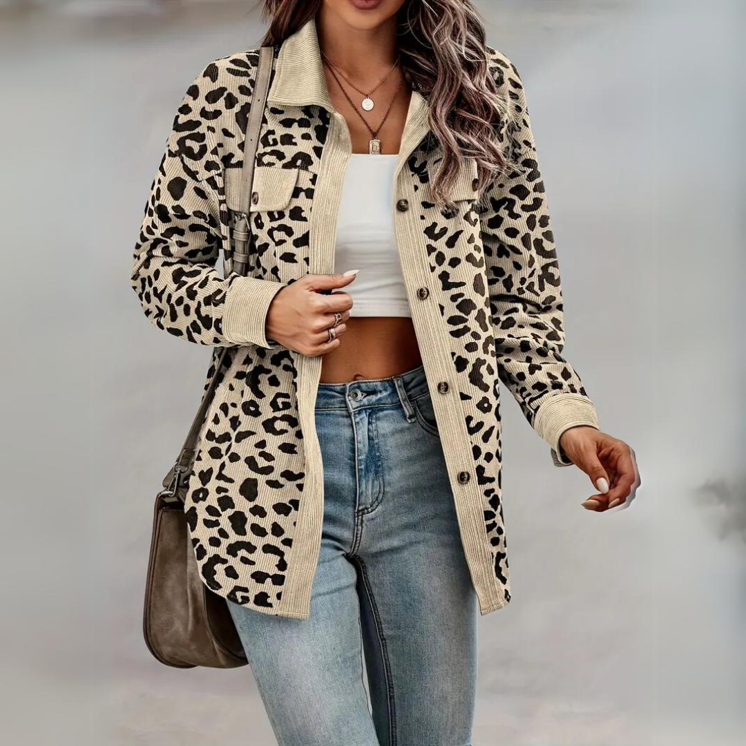 Toos - Chaqueta chic estampado leopardo Mujer