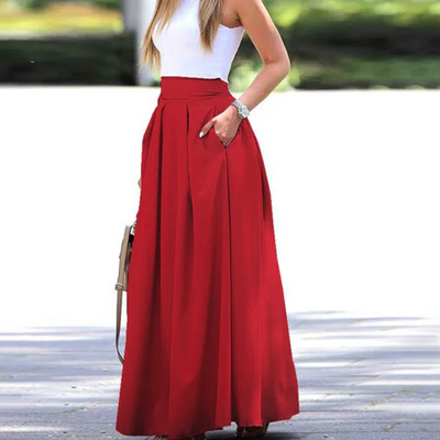 Maxifalda de mujer con pliegues - suelta y cómoda