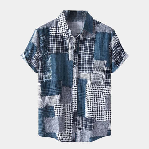 Lionel - Camisa de lino a cuadros para hombre