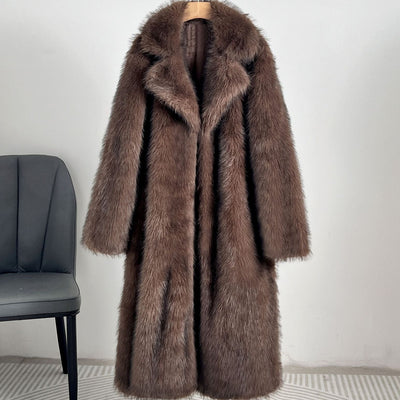 Elegante abrigo para mujer de pelo sintetico - Narelle