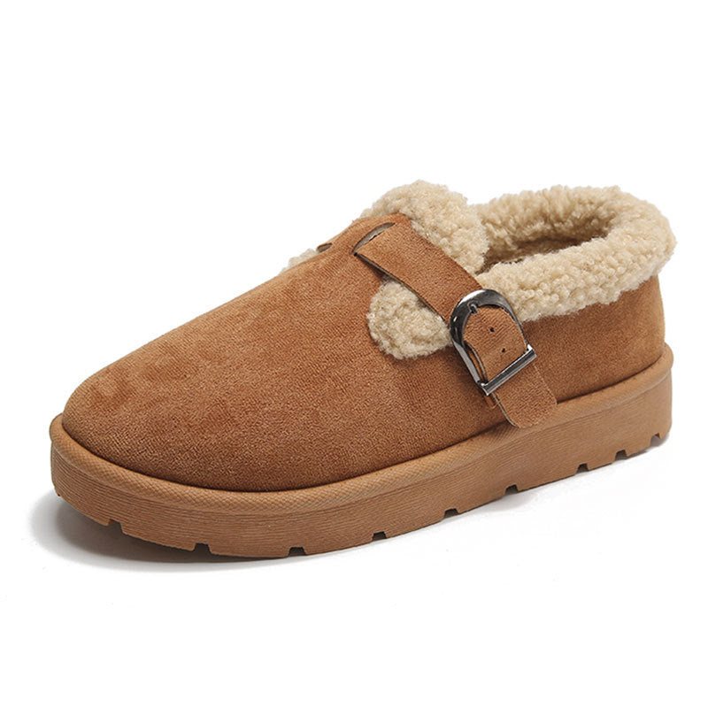 Zuecos de invierno para mujer en ante con hebilla ajustable - Linnea