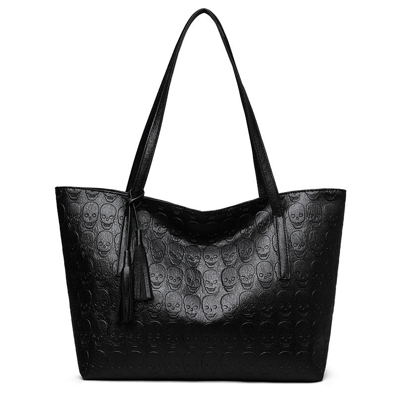 Bolso de gran capacidad con estampado de calaveras