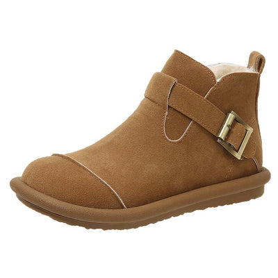 Botines de invierno para mujer en ante con hebilla lateral - Estelle