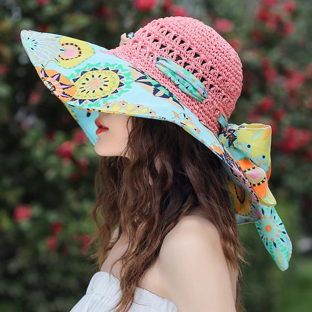 Cubo de verano plegable sombrero de paja de moda