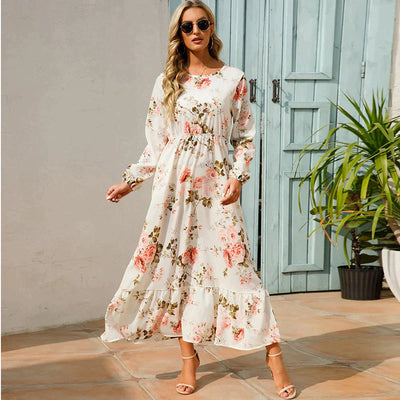 Petra - Vestido floral de moda con escote redondo