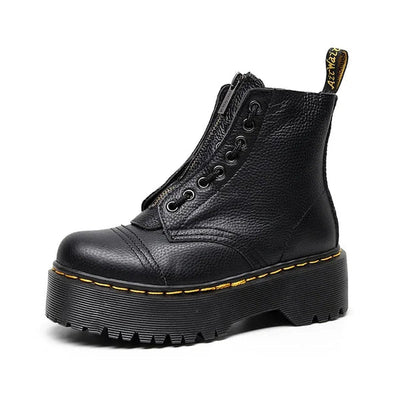 Leandra - Elegantes botas con plataforma de piel para un look de tendencia