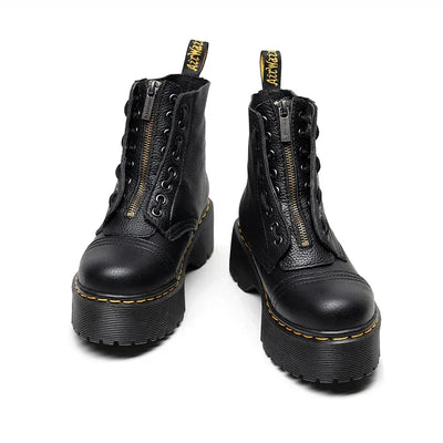 Leandra - Elegantes botas con plataforma de piel para un look de tendencia