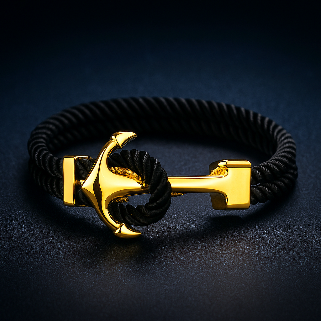 Pulsera de ancla con cuerda