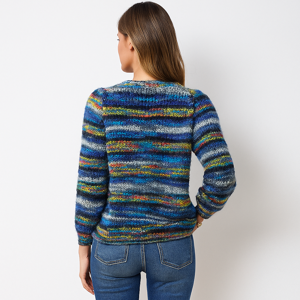 Cardigan de mujer tejido multicolor de punto suave - Jadai