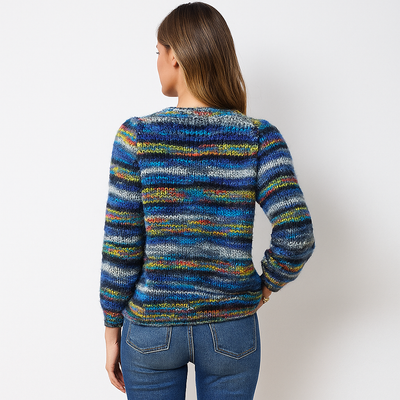 Cardigan de mujer tejido multicolor de punto suave - Jadai